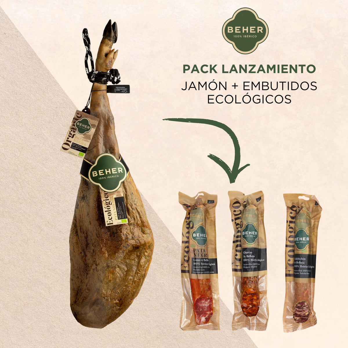 Jamon Ib Jamón de Bellota 100% Ibérico Ecológico “Pata Negra” – BEHER