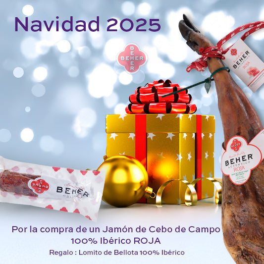Lote Jamón de Cebo de Campo 100% Ibérico “ROJA”